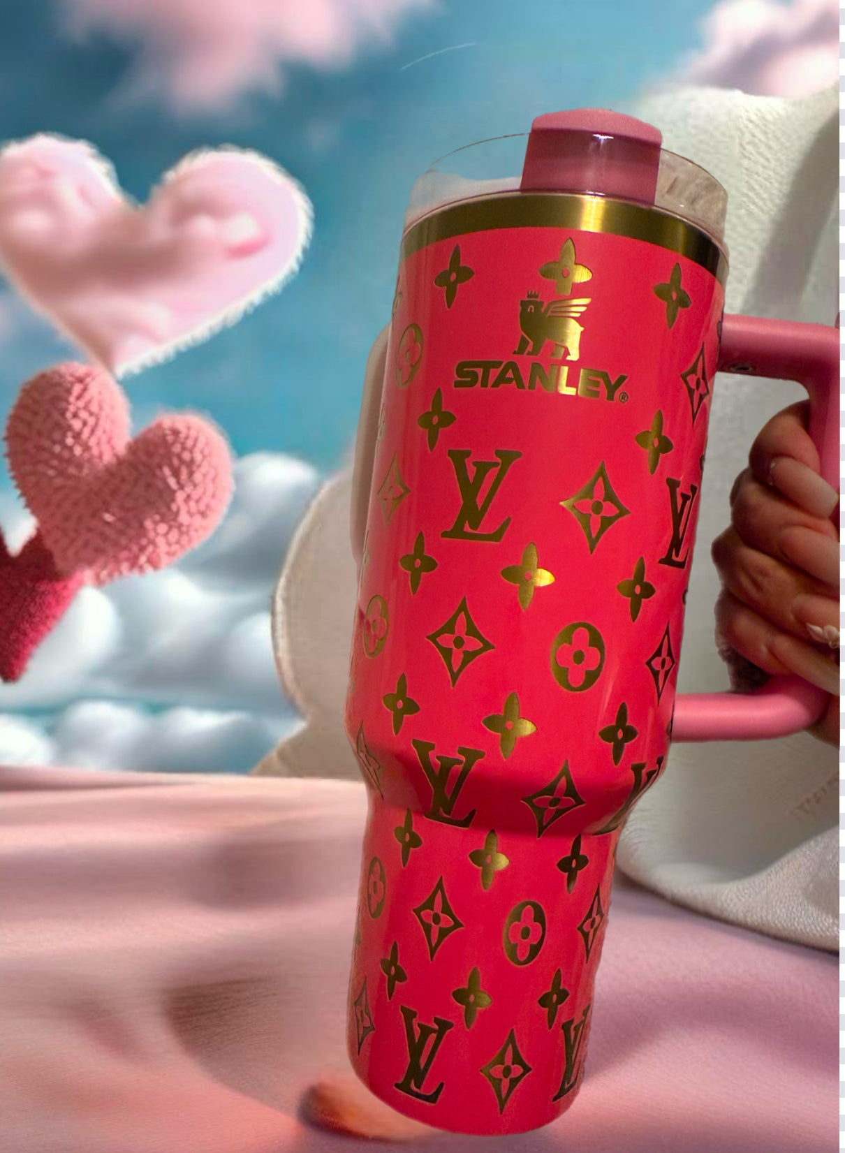 40oz Stanley Quencher Pink Parade Engraved Monogram
